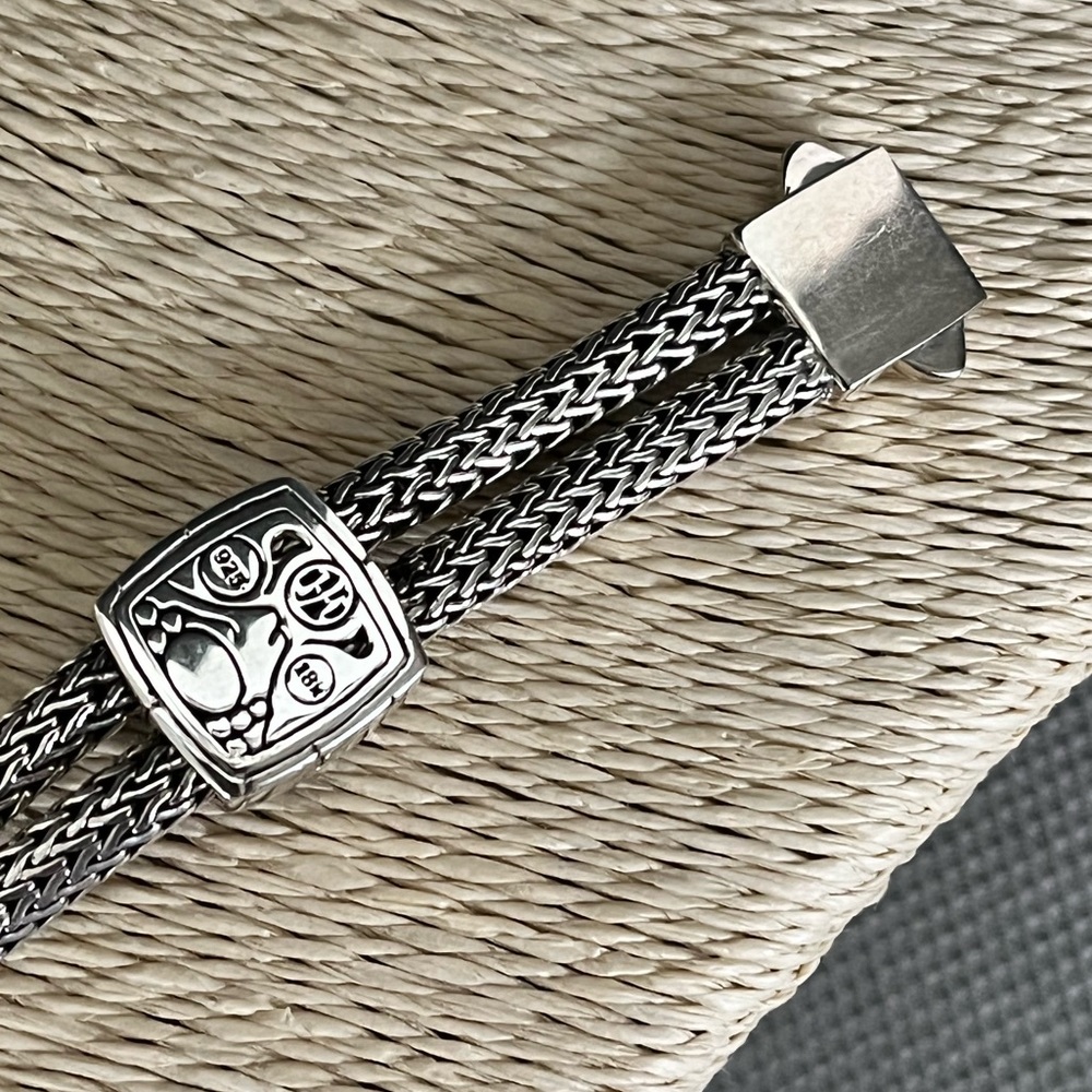 JOHN HARDY PRE-LOVED AUTHENTIC STERLING SILVER/18K YELLOW GOLD LAVAFIRE SEA … - Picture 13 of 17